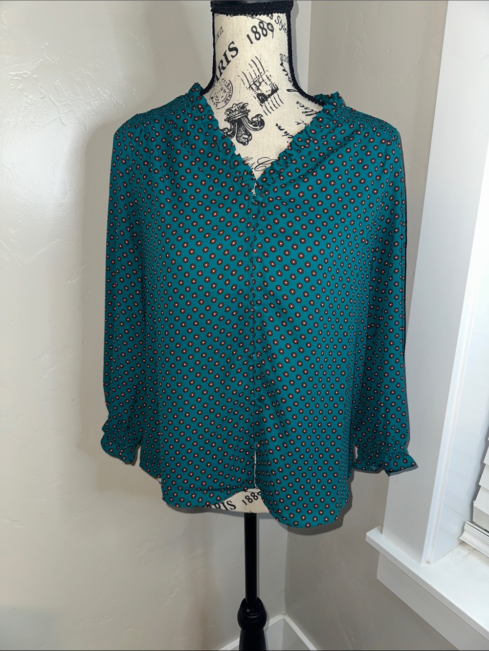 CeCe Teal Blouse